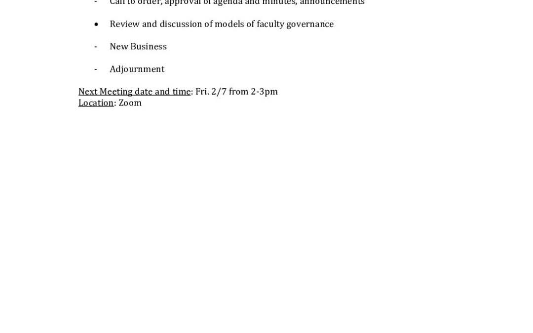 RPP Agenda 1-7-25 | U-M Faculty Senate